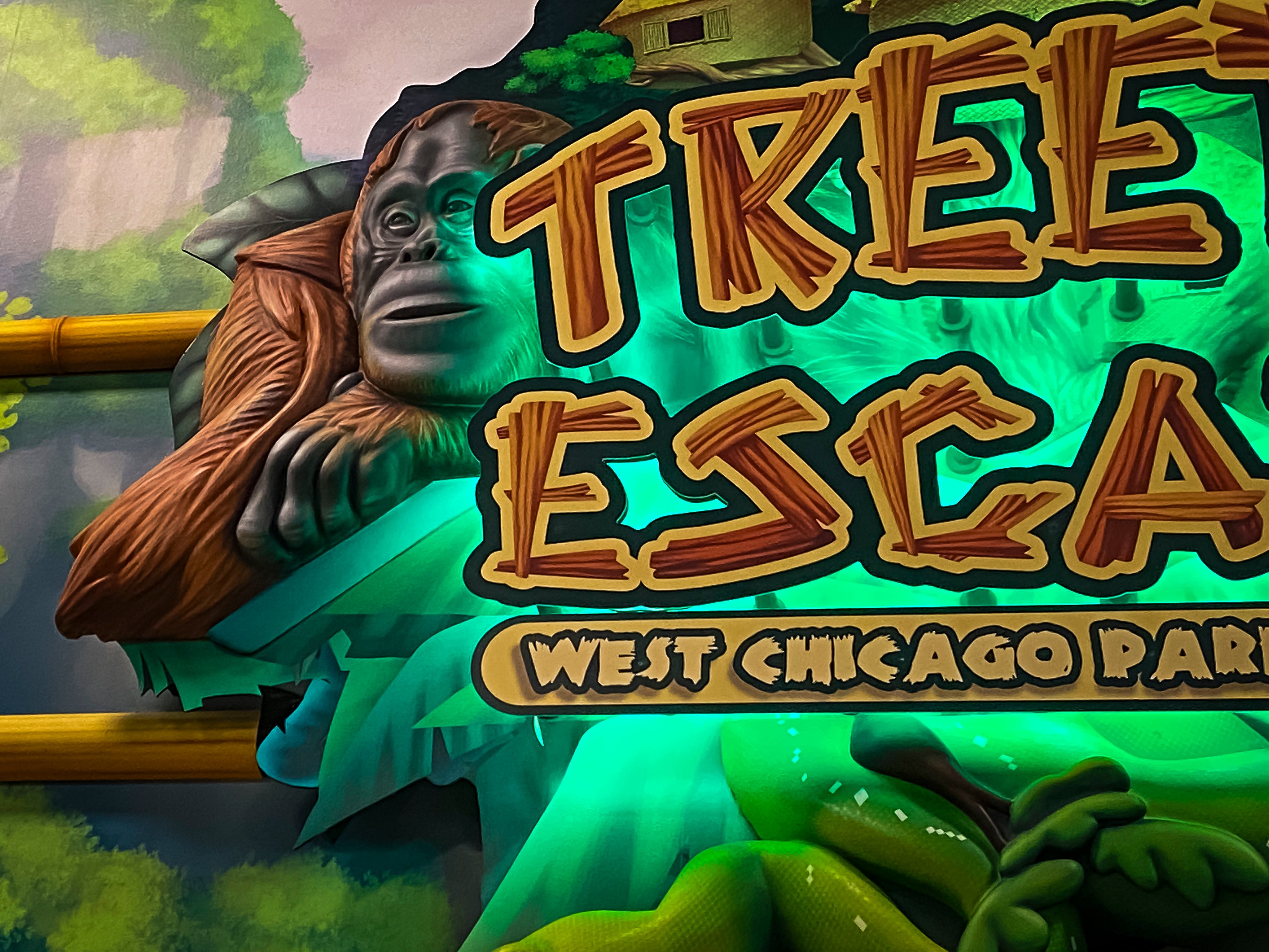 glowing green backlit signage