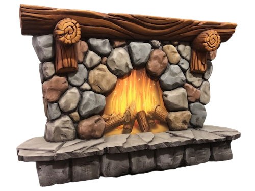Sculpted Fireplace