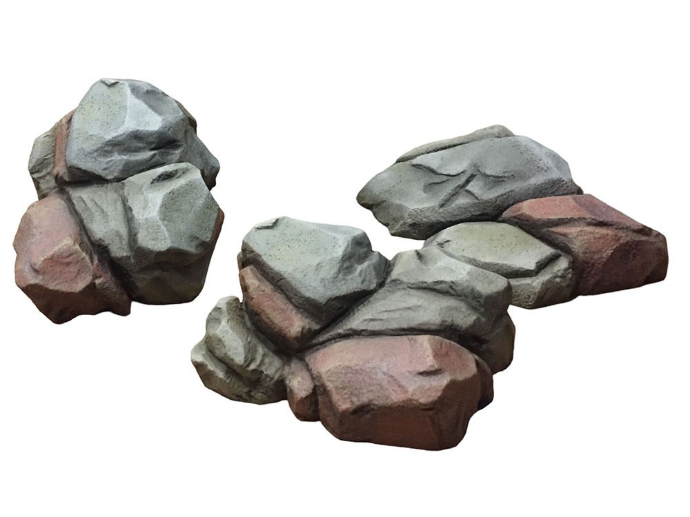 Sculpted Small Rock Clusters (Set of 3)