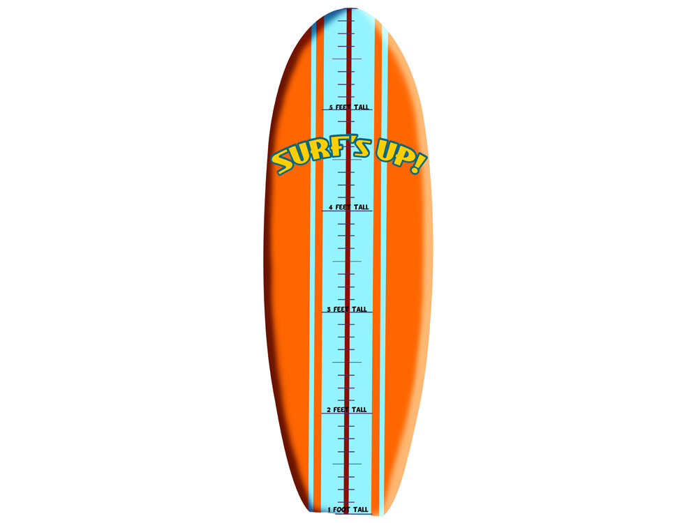 Printed Surfboard Height Chart