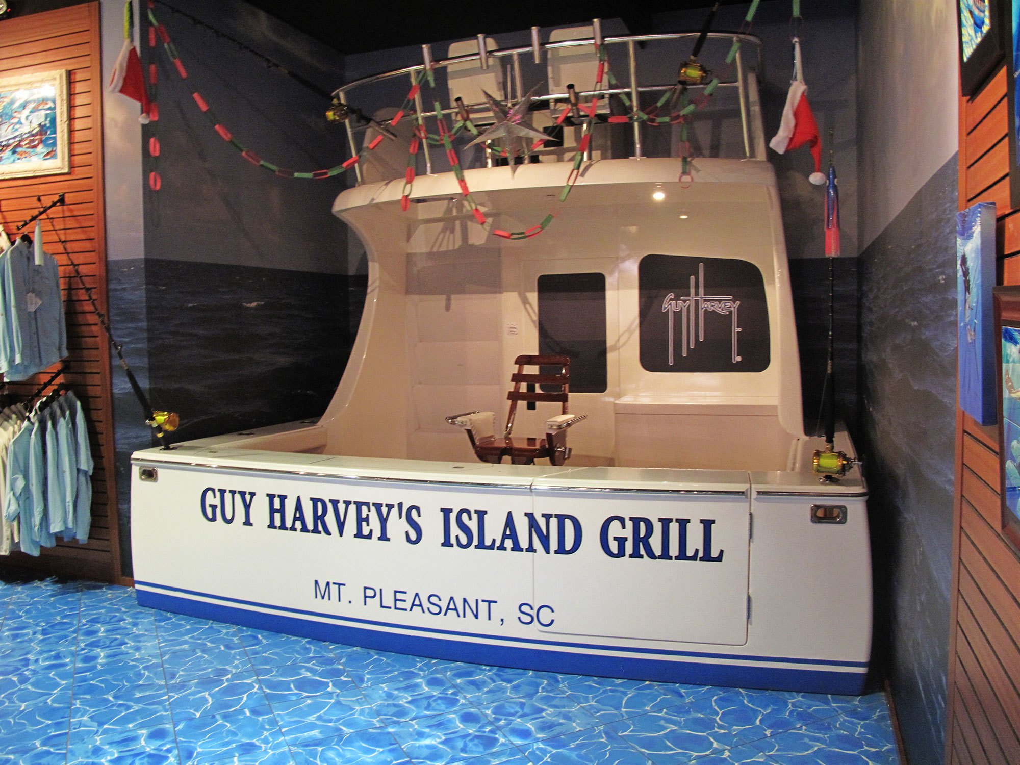 Boat Photo Op at Guy Harvey's Island Grill