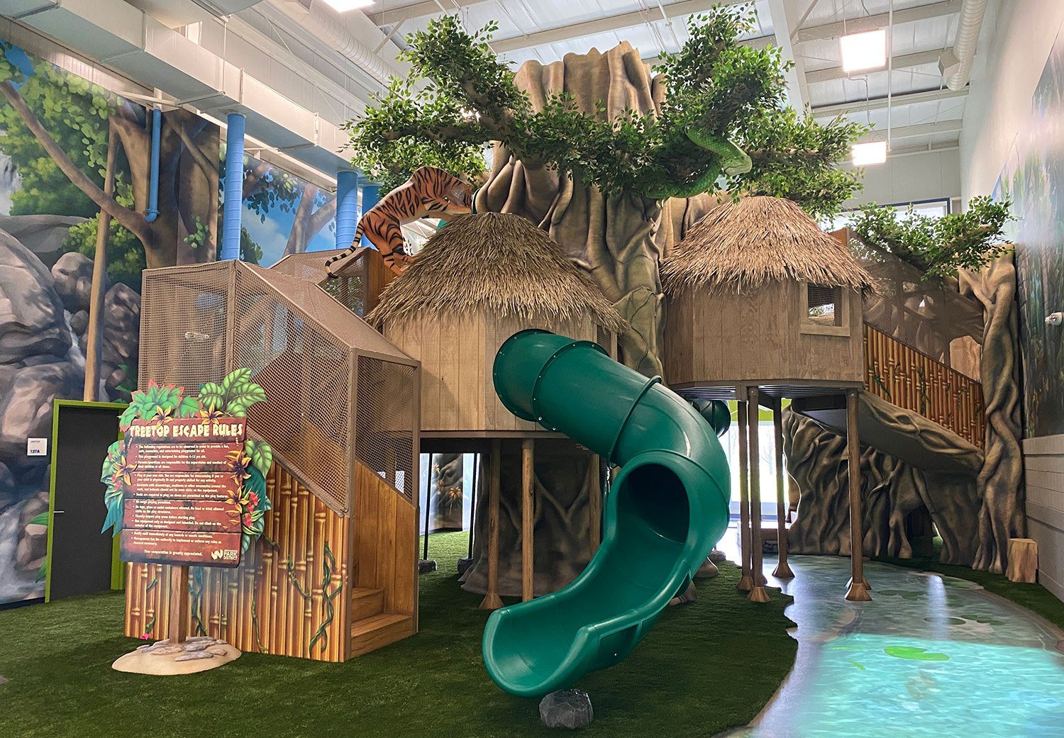 River plus Treehouses and slides at West Chicago Park District Treetop Escape at the ARC Center