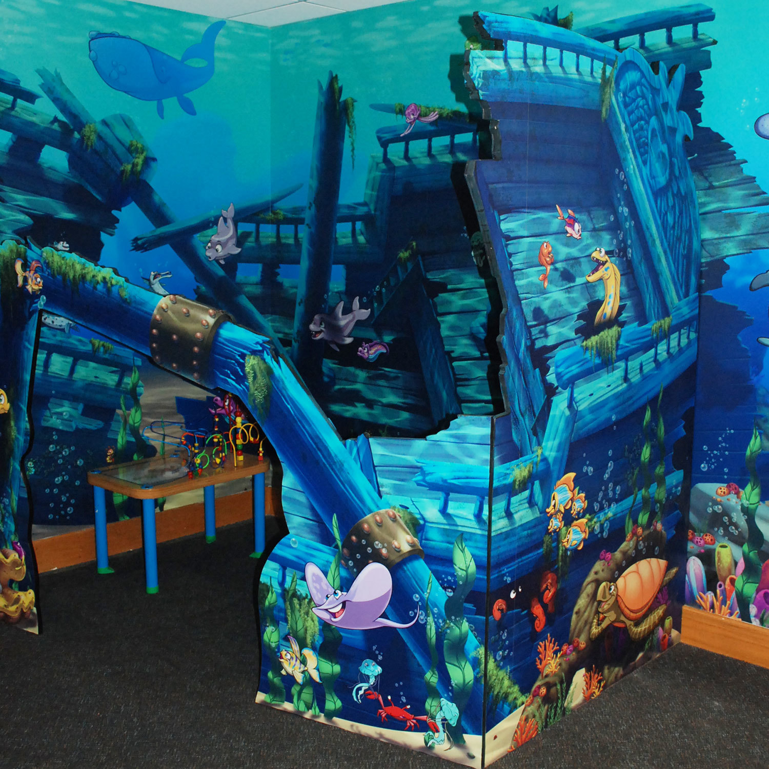 Wrecked Ship Play Area Created with 2D Cutouts at Florida Hospital