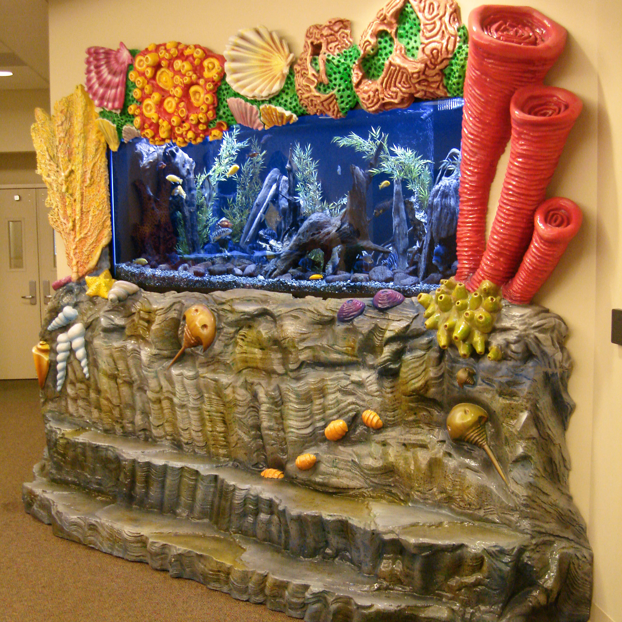 3D Sculpted Undersea Themed Aquarium at Idlewild Baptist Church in Tampa.