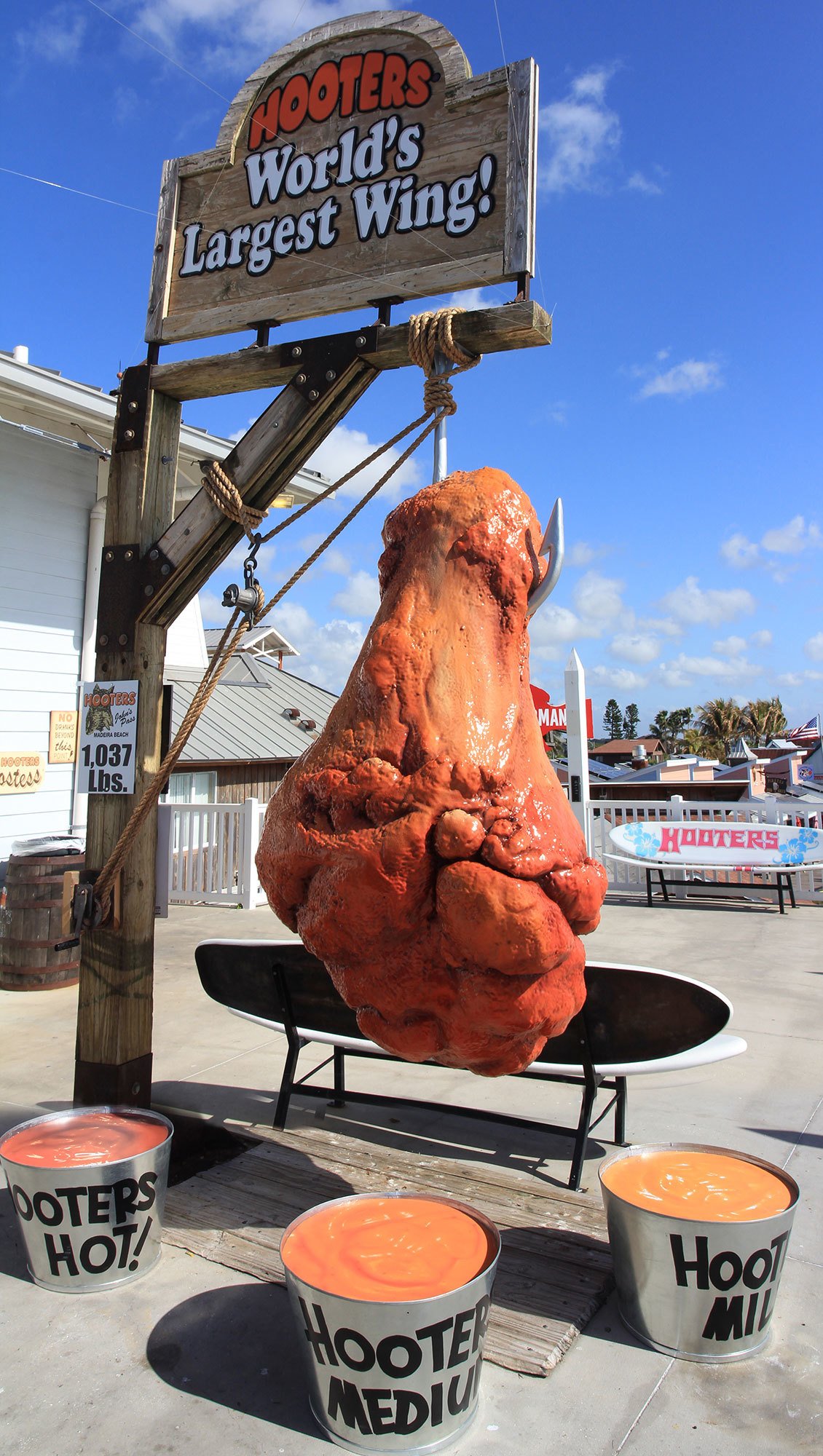 World's Largest Wing 3D Sculpted Chicken Wing for Hooters at John's Pass in Madeira Beach