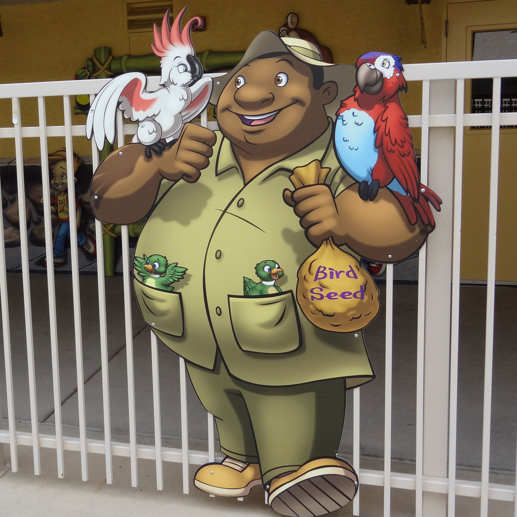 2D Zoo Character with birds and feed Cutout at Casas Church